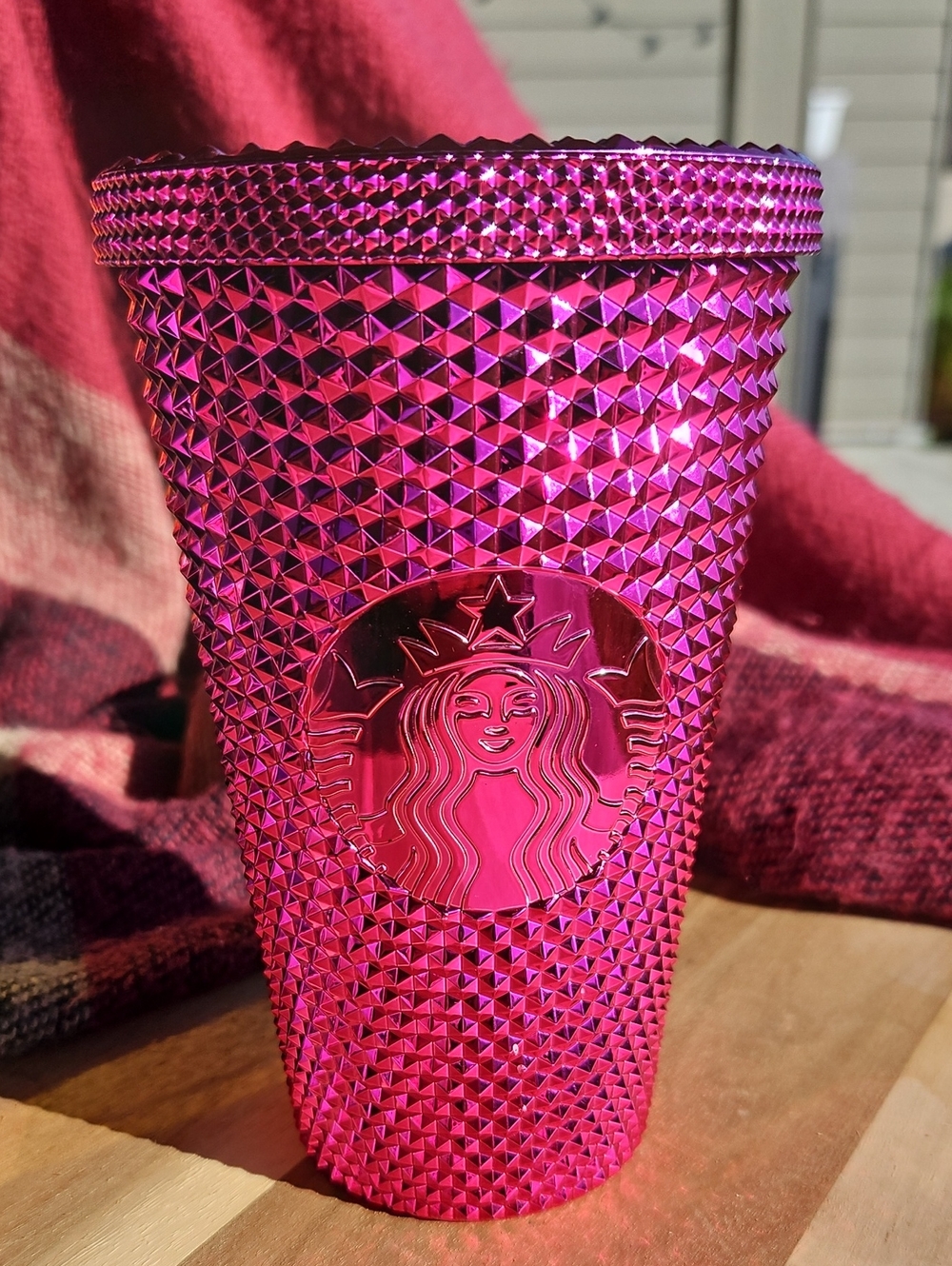 Starbucks Grande Metallic Hot Pink Studded Tumbler *no Straw